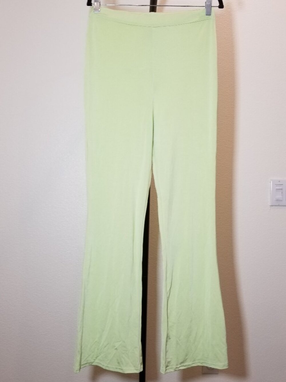 Collusion Womens Size 10R Lime Green Flared Leggings Festival Rave Hippie NWOT